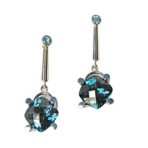 Product Image: 14KW Gold Blue and Sky Topaz Earrings