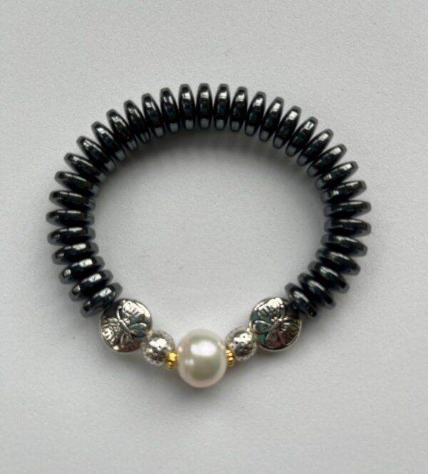 Product Image: Hematite/Pearl/Butterfly Bracelet