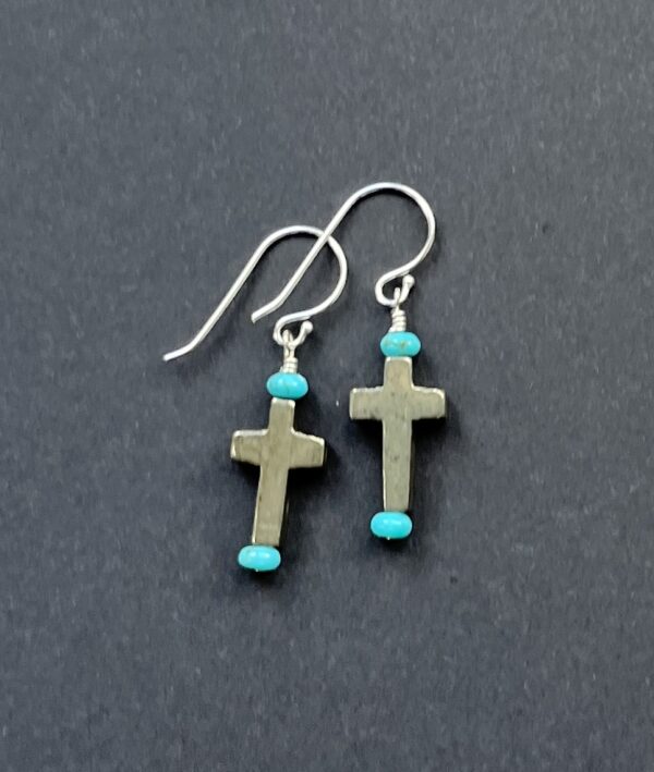 Product Image: Pyrite/Turquoise Earrings