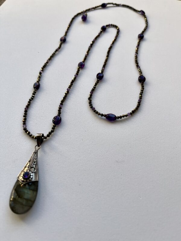Product Image: Labradorite/Amethyst and Pyrite Necklace