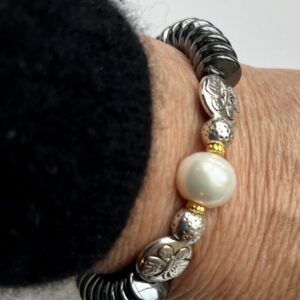 Product Image: Hematite/Pearl/Butterfly Bracelet