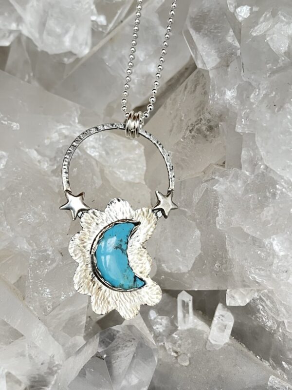 Product Image: Kingman Turquoise Moon Cloud Star Necklace