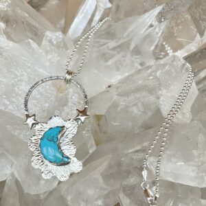 Product Image: Kingman Turquoise Moon Cloud Star Necklace