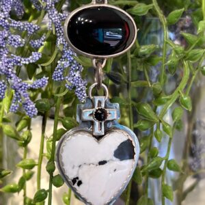 Product Image: Necklace White Buffalo Turq Heart & Onyx