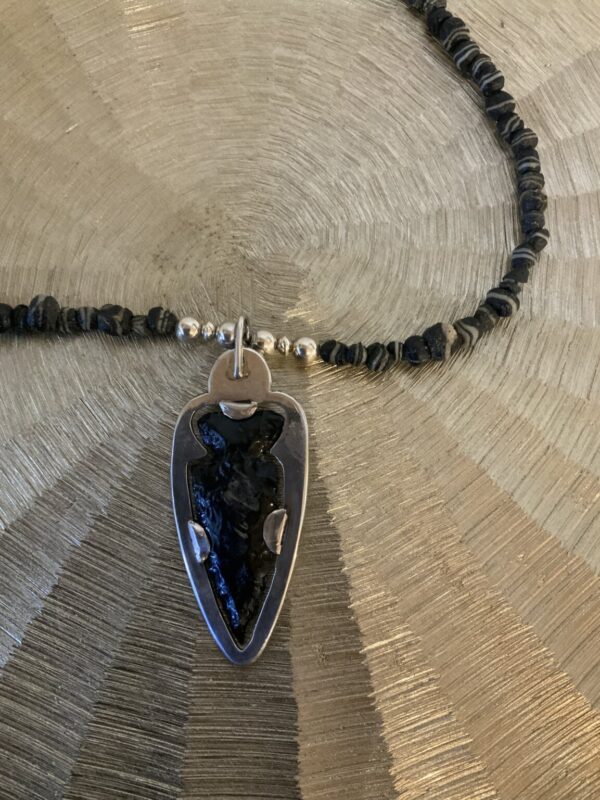 Product Image: Authentic Obsidian Arrowhead w/Turquoise Necklace