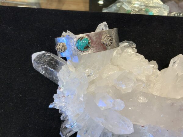 Product Image: “Time to Shine” Cuff SS w/ Kingman Turquoise & flowers