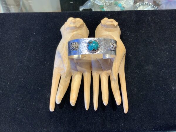 Product Image: “Time to Shine” Cuff SS w/ Kingman Turquoise & flowers