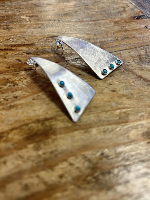 Product Image: Turquoise Sterling Triangle Post Earrings