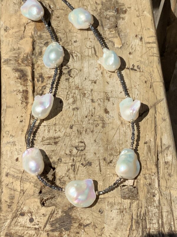 Product Image: Baroque Pearl Black Diamond Necklace