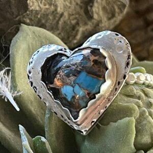 Product Image: Kingman Turquoise in Bronze Heart Ring Size 7