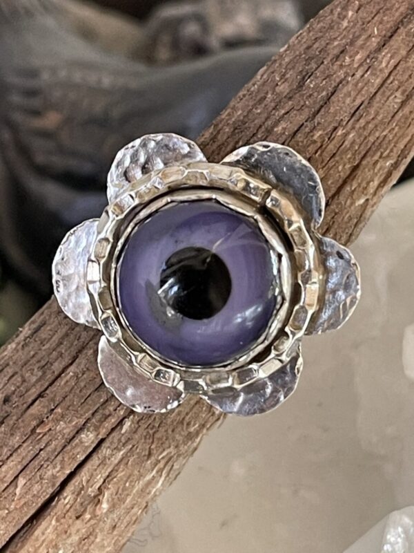 Product Image: Lampwork Glass Purple Eye Ring Size 6.75