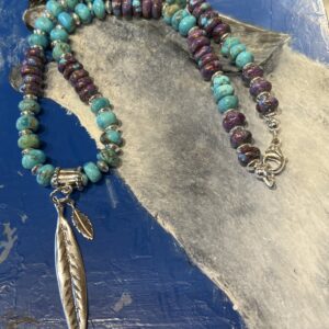 Product Image: Mohave & Kingman Turquoise Feather Necklace
