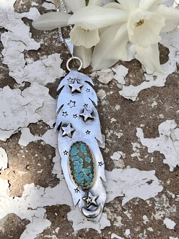 Product Image: Nevada #8 Turquoise Feather Stars Necklace