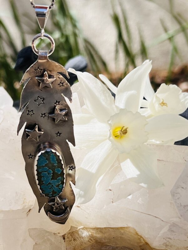 Product Image: Nevada #8 Turquoise Feather Stars Necklace