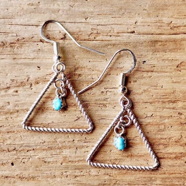 Product Image: Wire Twist Turquoise Earrings