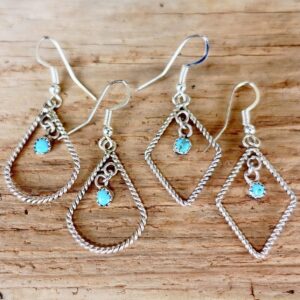Product Image: Wire Twist Turquoise Earrings