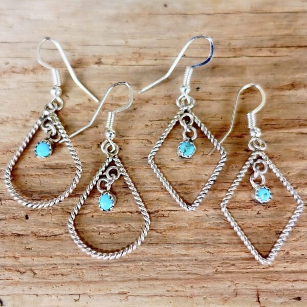 Product Image: Wire Twist Turquoise Earrings