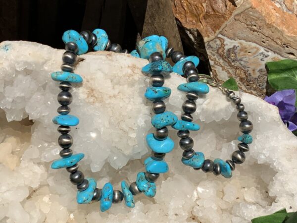 Product Image: Sleeping Beauty Turquoise Sterling Navaho Beads Necklace