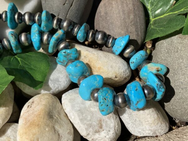 Product Image: Sleeping Beauty Turquoise Sterling Navaho Beads Necklace