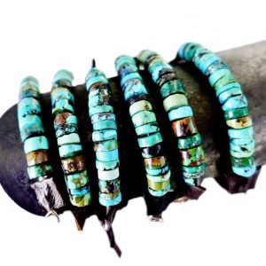 Santa Fe Marketplace Taos Leather & Turquoise Cuff Product Image: Taos Leather & Turquoise Cuff