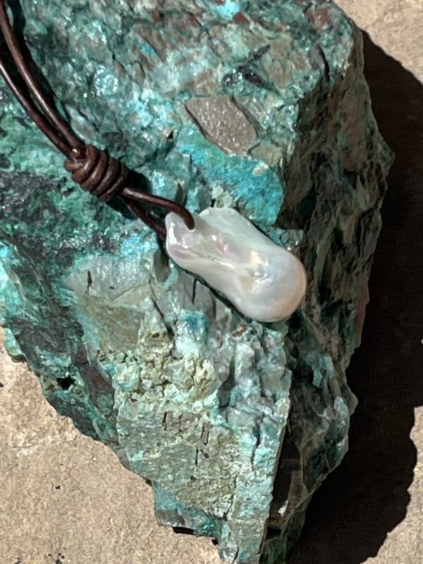 Product Image: One Baroque Pearl on Leather Necklace