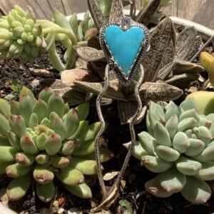 Product Image: Hair Pin Sterling Silver w/ Kingman Turquoise Heart