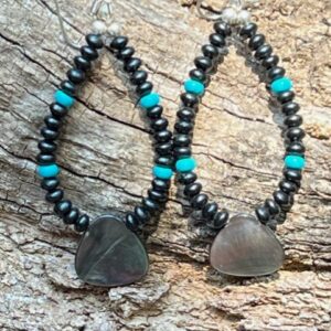 Product Image: Pretty Onyx & Turquoise Loop Earrings