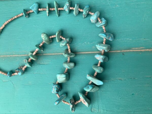 Product Image: 20inch Turquoise Vintage Nugget Shell Strand Necklace