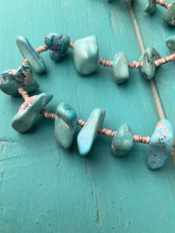 Product Image: 20inch Turquoise Vintage Nugget Shell Strand Necklace