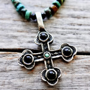 Product Image: Turquoise & Onyx Cross Necklace