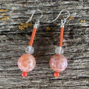 Product Image: Fire Agate Ball 16mm Earrings