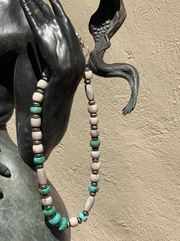 Product Image: Kingman Turquoise Elk Antler Navaho Beads Necklace