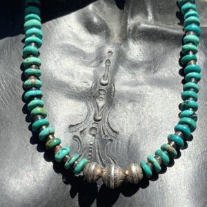 Product Image: Necklace Kingman Turq, Black Lip Heishi Shells, SS Beads
