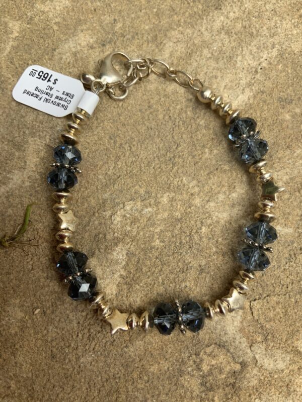 Product Image: Swarovski Faceted Crystal Sterling Stars Bracelet