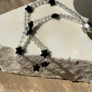Product Image: Necklace Black Swarovski Stars and Quartz and SS Clasp