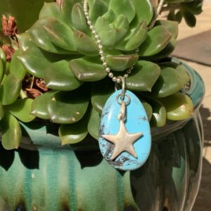 Product Image: Turquoise Pendant Necklace with Charm on Sterling Chain