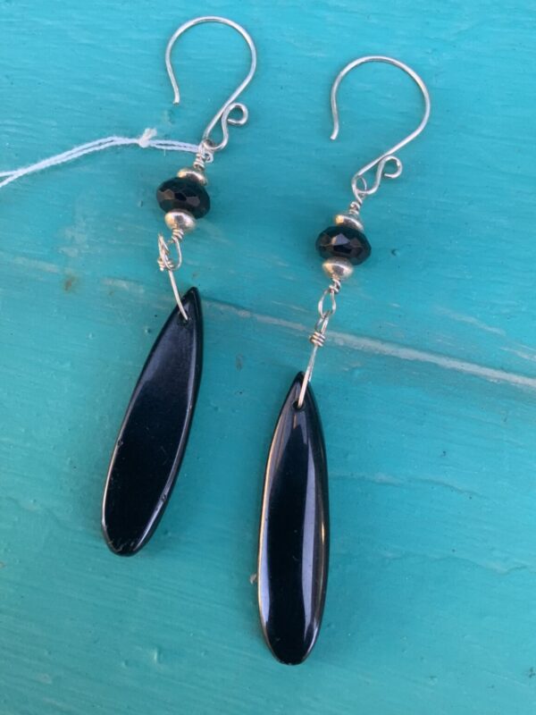 Product Image: Ebony and Faceted Spinel Long Drop Earrings