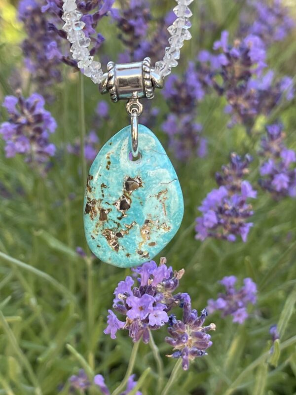 Product Image: Herkimer Necklace with Turquoise Pendant