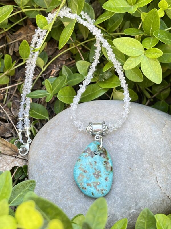 Product Image: Herkimer Necklace with Turquoise Pendant