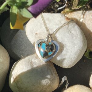 Product Image: Kingman Turquoise in Bronze Matrix Heart & Sterling Silver