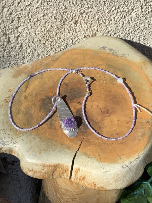 Product Image: Purple Zircon, Opal, Amethyst Necklace