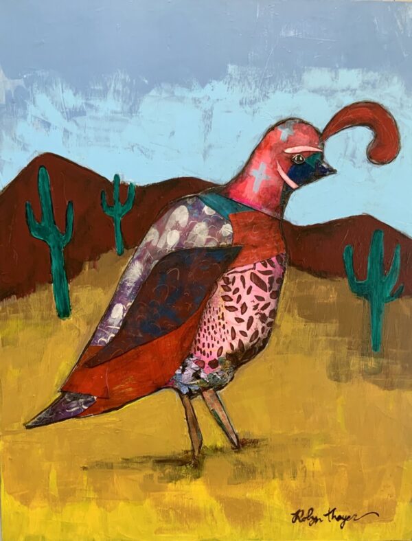 Product Image: Quail 5 – 23 x18 inches -Mixed Media Painting