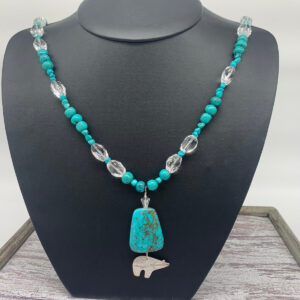 Product Image: Necklace: Turquoise, Faceted Quartz Crystal