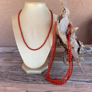 Product Image: Necklace: Red Bamboo Coral 4X6mm Ovals