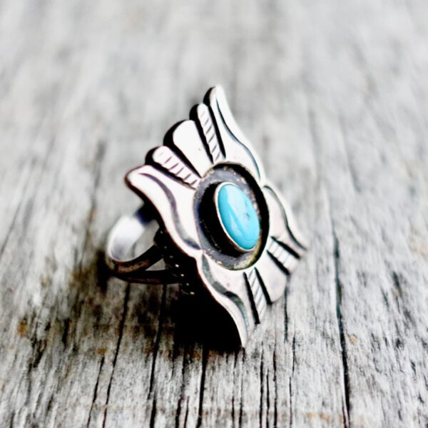 Product Image: Vintage Turquoise Shield Ring