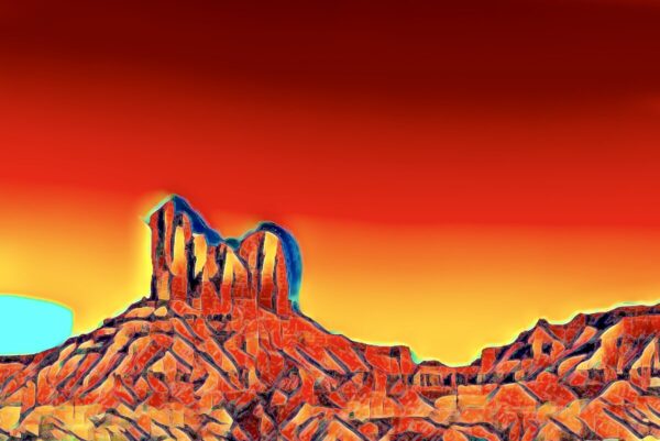 Product Image: “Cathedral Rock at Sunset” Graphics-Infused Photography – Metal Print