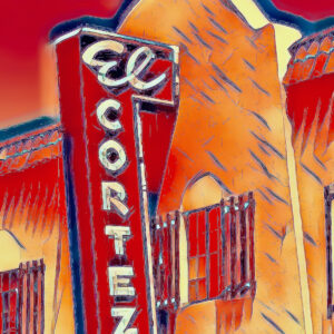 Product Image: “El Cortez Movie Theatre” Graphics-Infused Photography – Metal Print