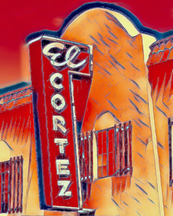 Product Image: “El Cortez Movie Theatre” Graphics-Infused Photography – Metal Print