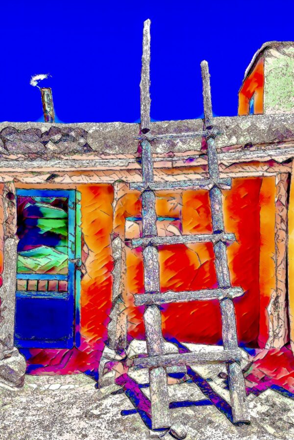 Product Image: “Pueblo Ladder” Graphics-Infused Photography – Metal Print