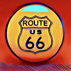 Product Image: “Route 66” Graphics-Infused Photography – Metal Print